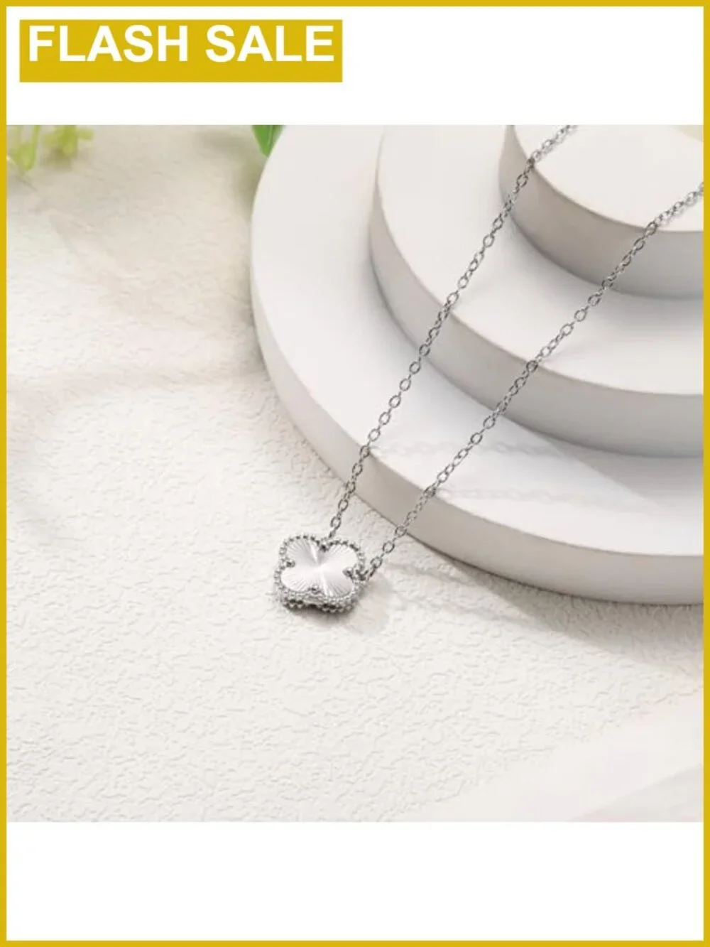 Four Leaf Clover Pendant Necklace 18K Gold Plated Lucky Minimalist Jewelry